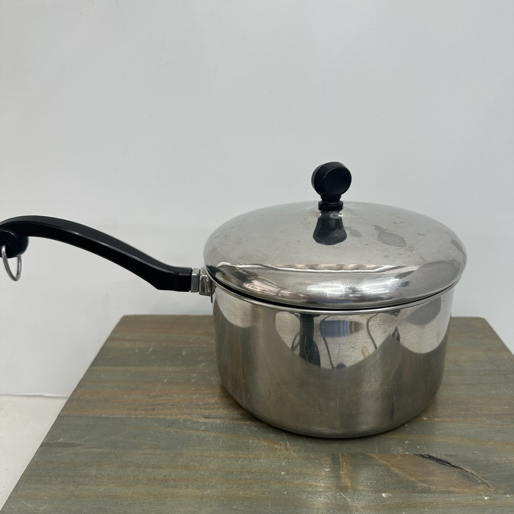 Vintage Farberware Aluminum Clad Stainless Steel 3 Qt Saucepan & Lid